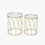 Load image into Gallery viewer, Mirror-Top Side Table on #f8f8f8, white details preserved