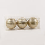 Load image into Gallery viewer, 8cm gold bauble 3pc pack BA069
