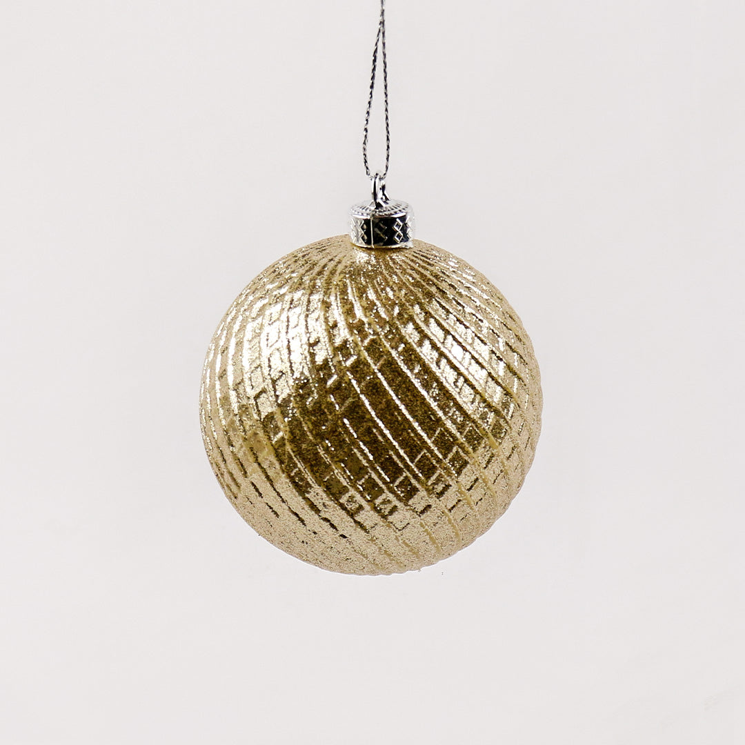 8cm gold bauble 3pc pack BA069