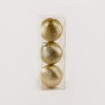 Load image into Gallery viewer, 8cm gold bauble 3pc pack BA070
