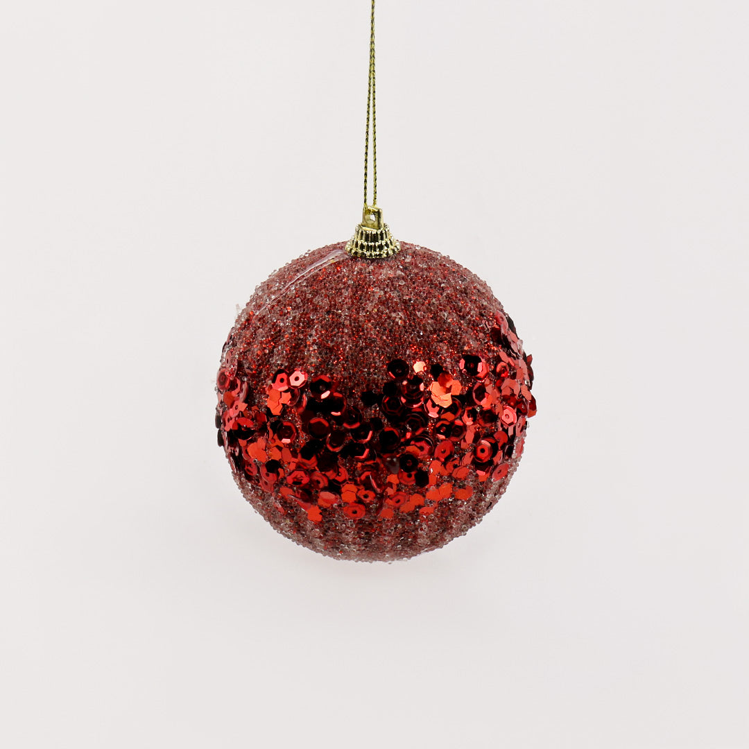8cm red bauble 3pc pack BA075