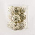 Load image into Gallery viewer, .8cm white design bauble 12pc BA082
