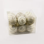 Load image into Gallery viewer, .8cm white design bauble 12pc BA082
