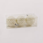 Load image into Gallery viewer, 8cm white bauble 3pc pack BA079
