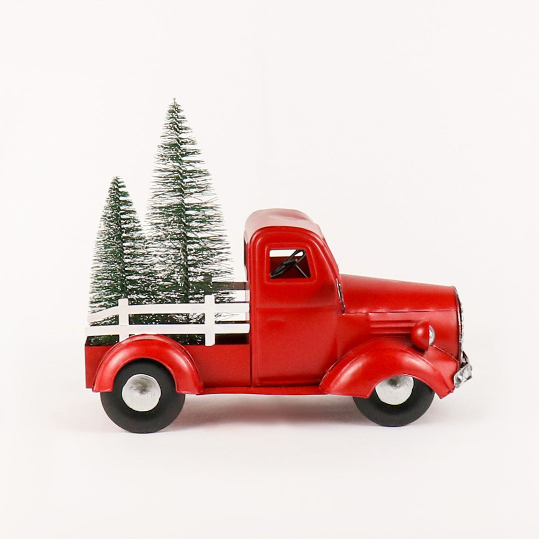Red Truck with Tree - 28cm x 15cm x 25cm
