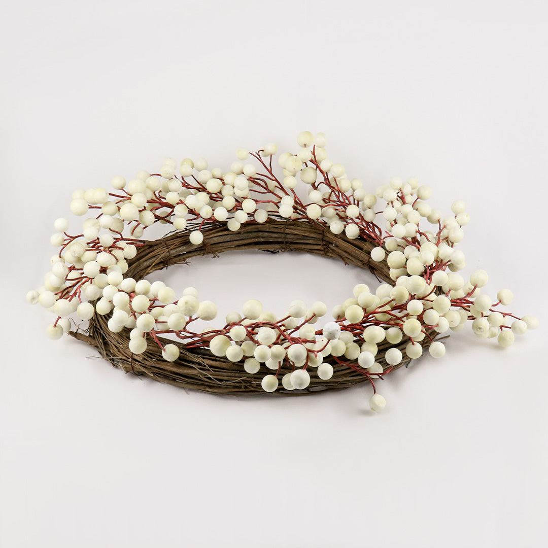 White Berry Wreath 50cm