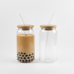 Load image into Gallery viewer, Can Glass with Wood Top &amp; Glass Straw
