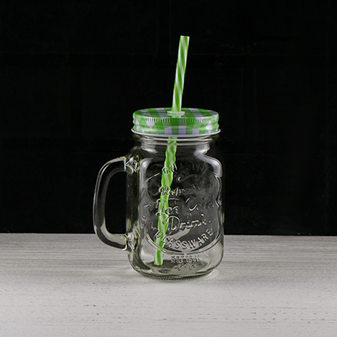 Mason Jar with Handle Straw