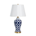 Load image into Gallery viewer, Blue &amp; White Ceramic Table Lamp

