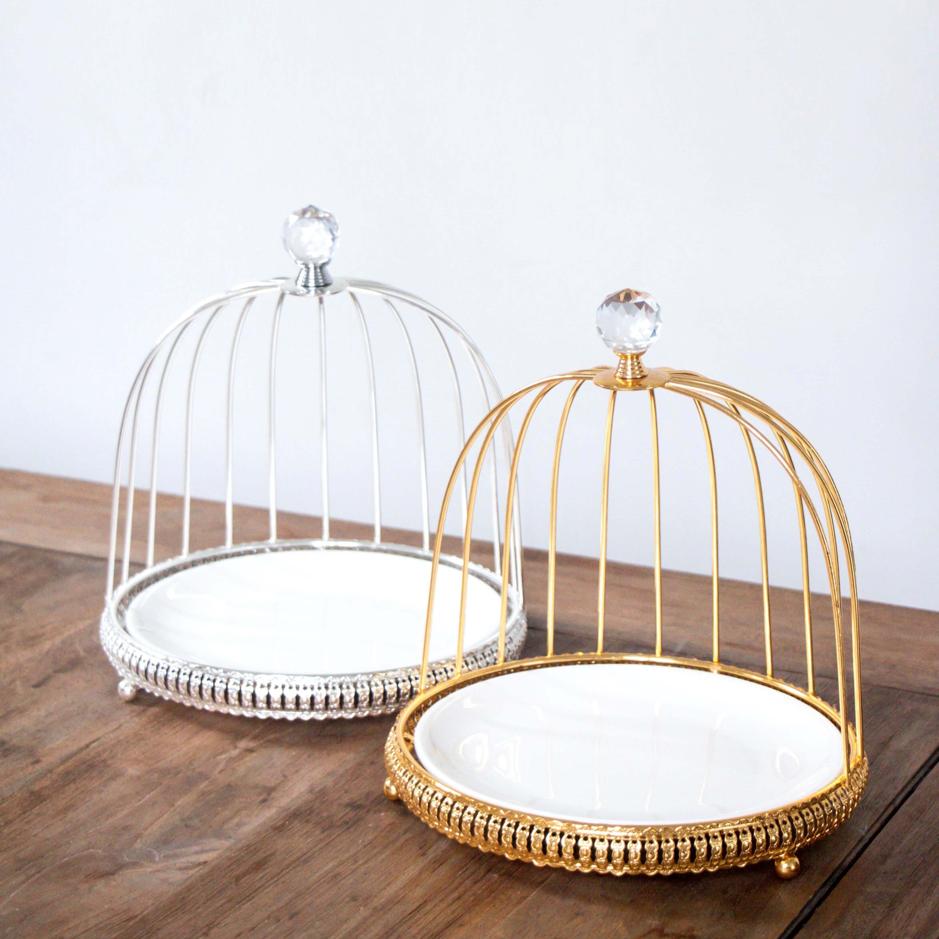 1 Tier Serving Tray in Silver and Gold