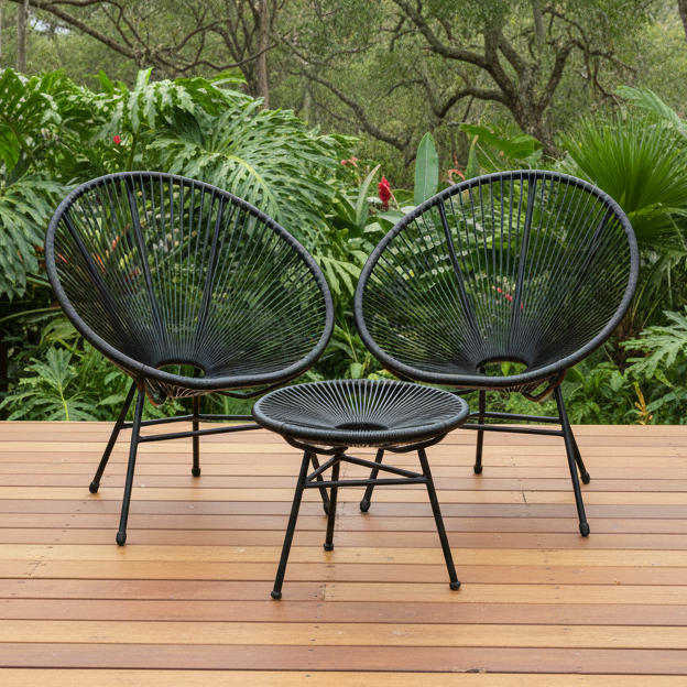 Black Verandah Chair Set