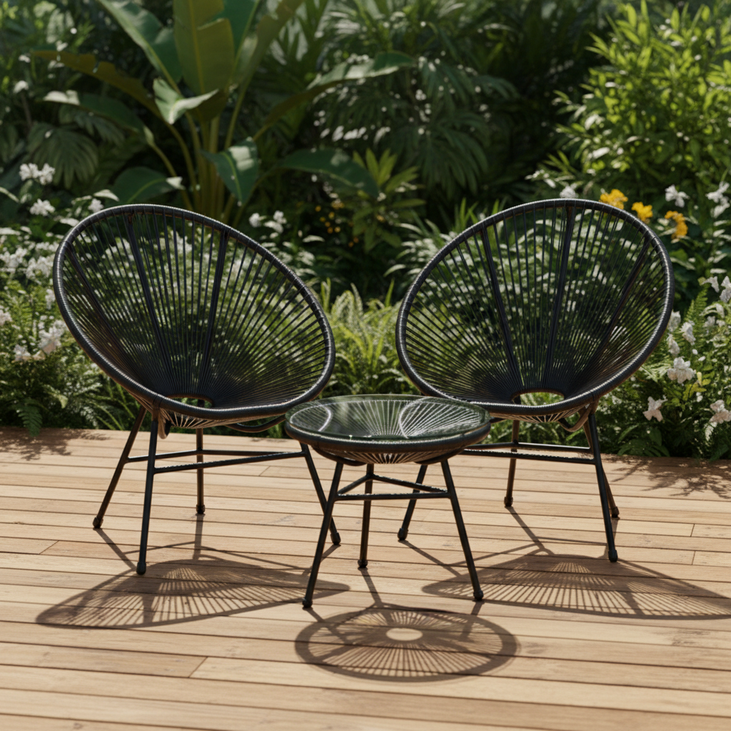 Black Verandah Chair Set