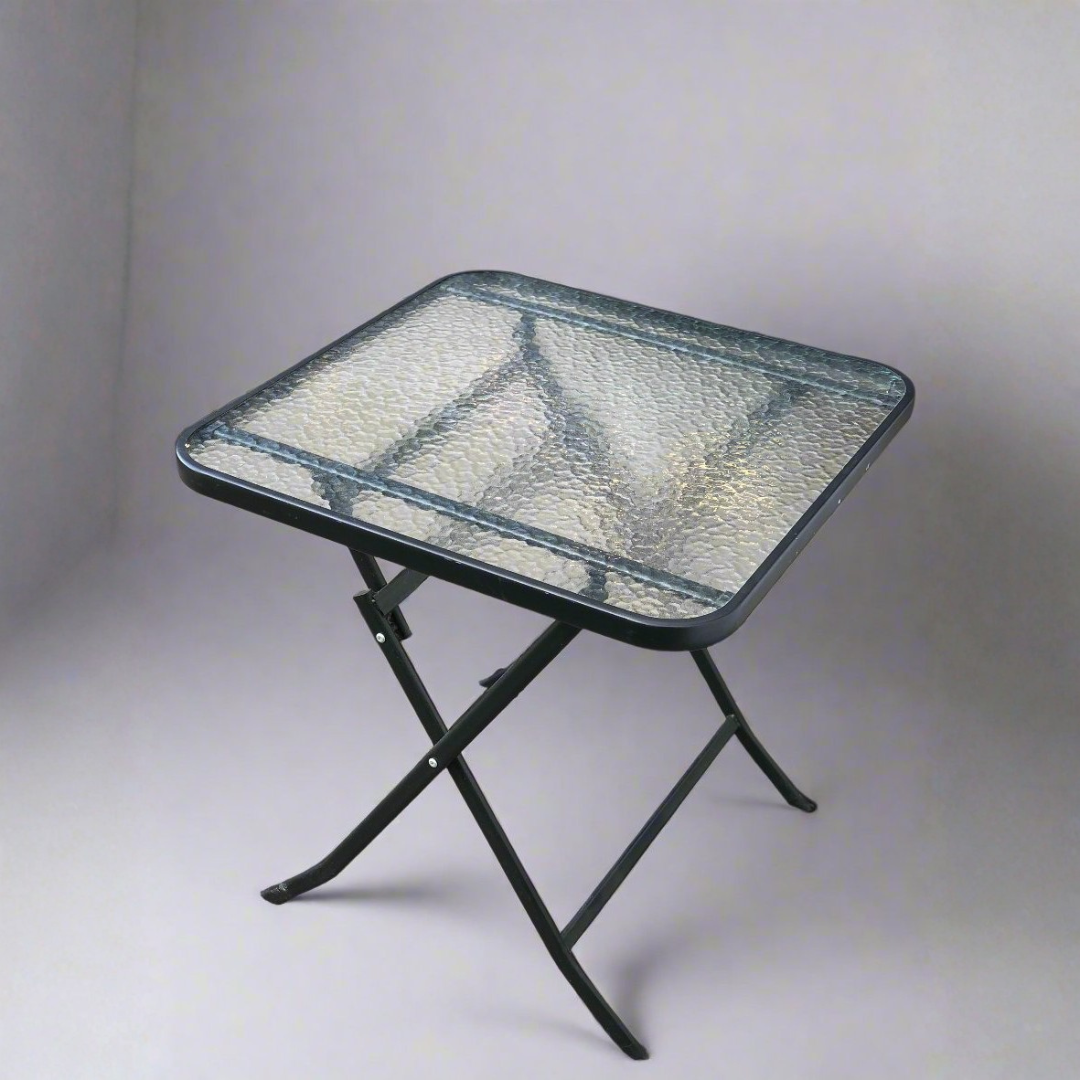 Square Foldable Glass Table