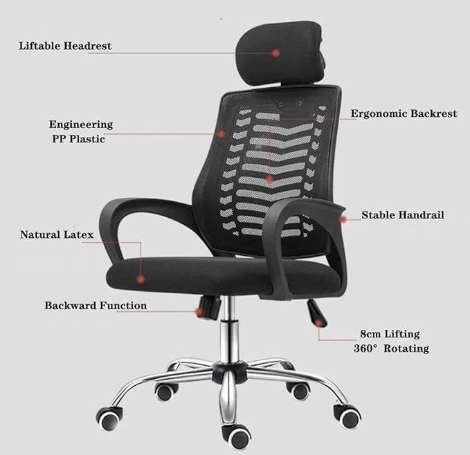 High Back Office Chair with Headrest - 5003