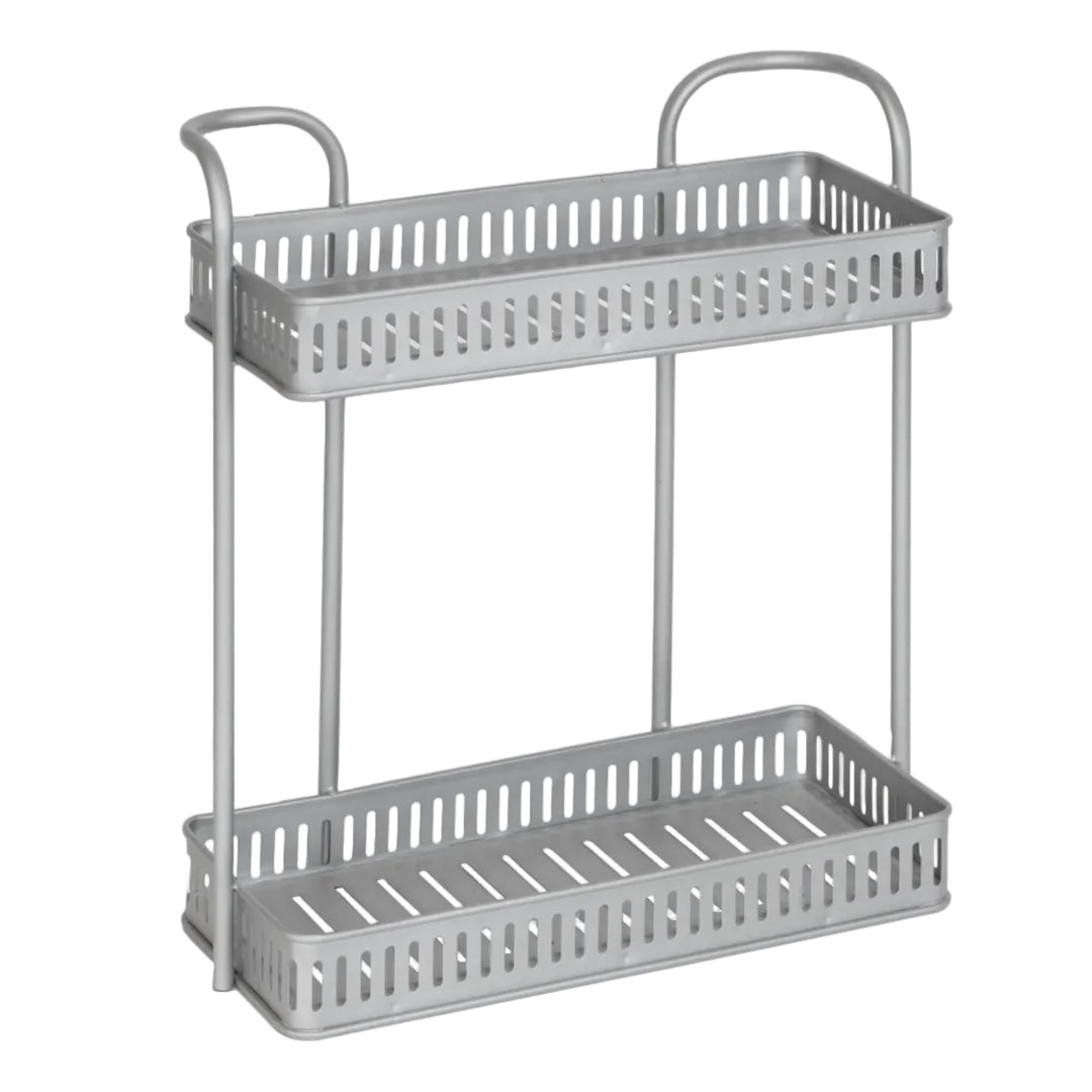 2 Layer White Rectangle Hanging Rack