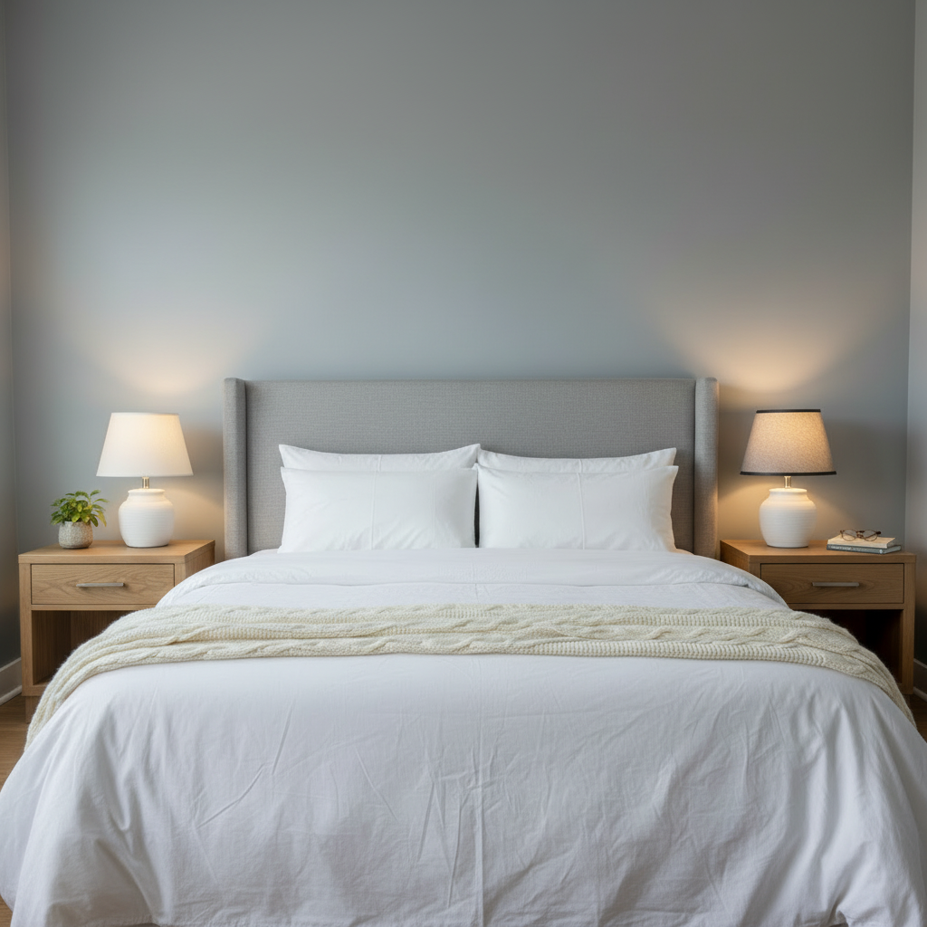 White/Grey Bedside Lamp