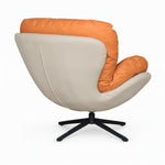 Load image into Gallery viewer, Modern chair with orange backrest and white seat on a white background
