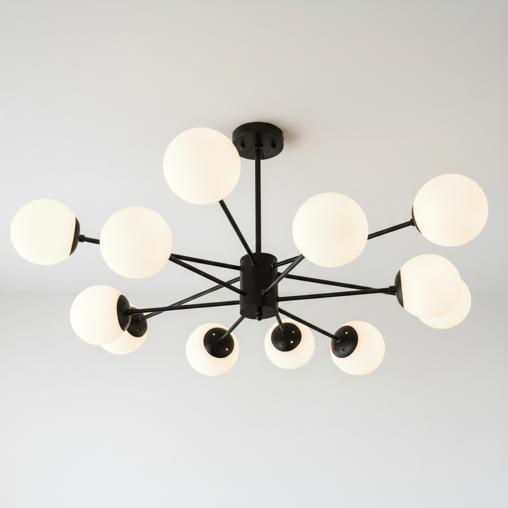 Black 12 Bulbs Ceiling Light
