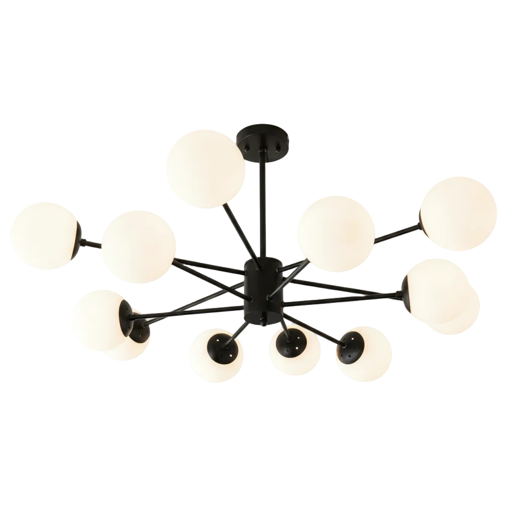 Black 12 Bulbs Ceiling Light