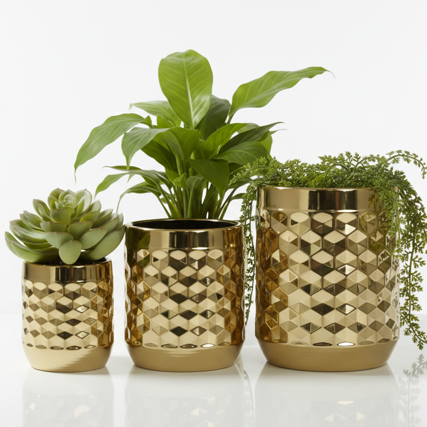 Golden Plant Holder