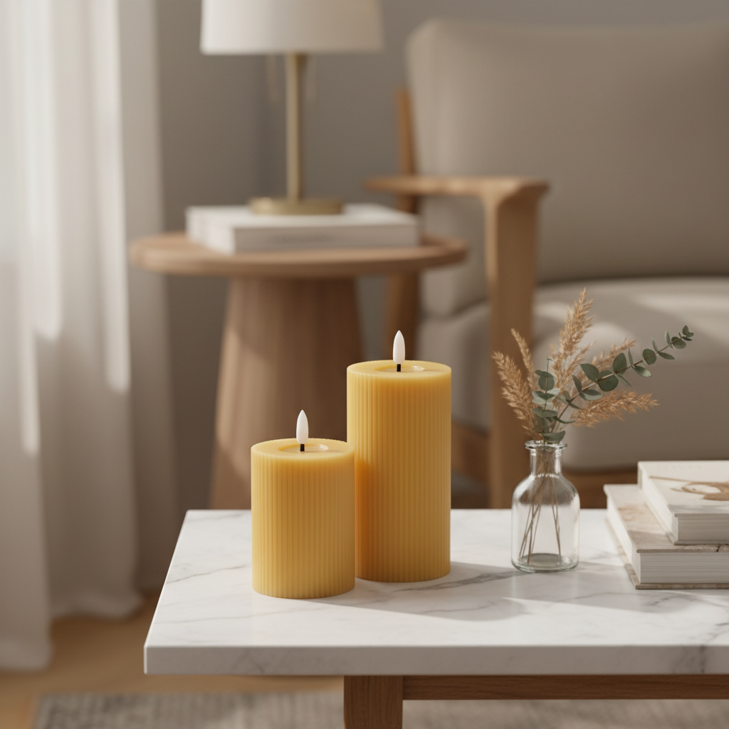 Striped Wax Candle