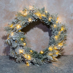 Load image into Gallery viewer, 58cm snow wreath with  LED - Wr021
