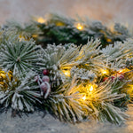 Load image into Gallery viewer, 58cm snow wreath with  LED - Wr021
