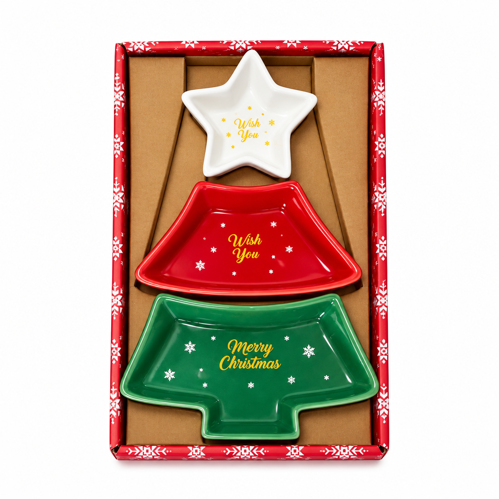 3Pc Ceramic Christmas Tree