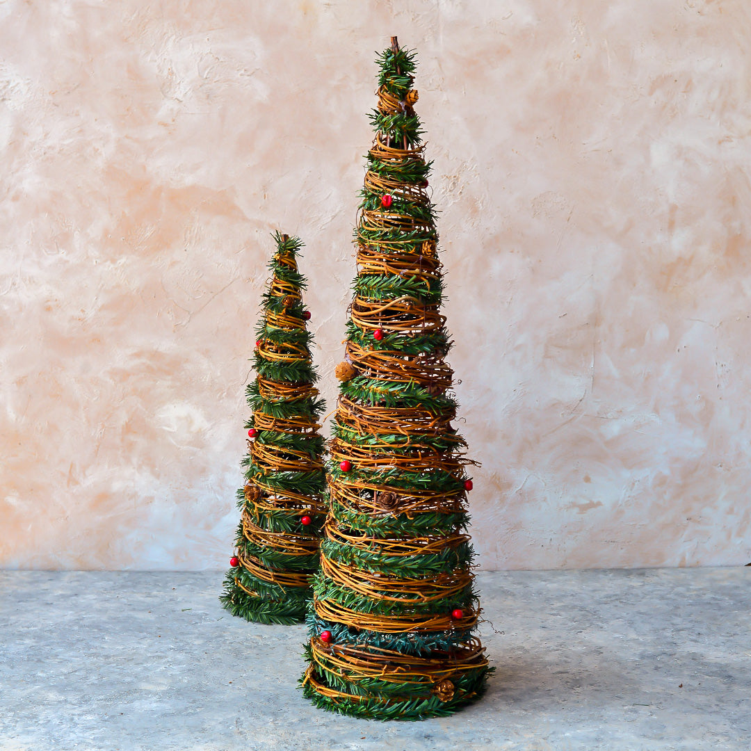 Rattan tree 3pc Set 40, 60, 80cm - MIN002