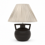 Load image into Gallery viewer, Dark Brown Ring-Handle Ceramic Table Lamp

