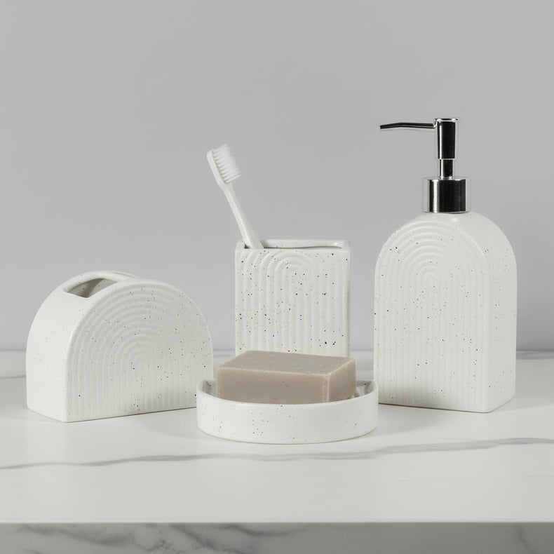 Oval shaped bathroom ceramic set