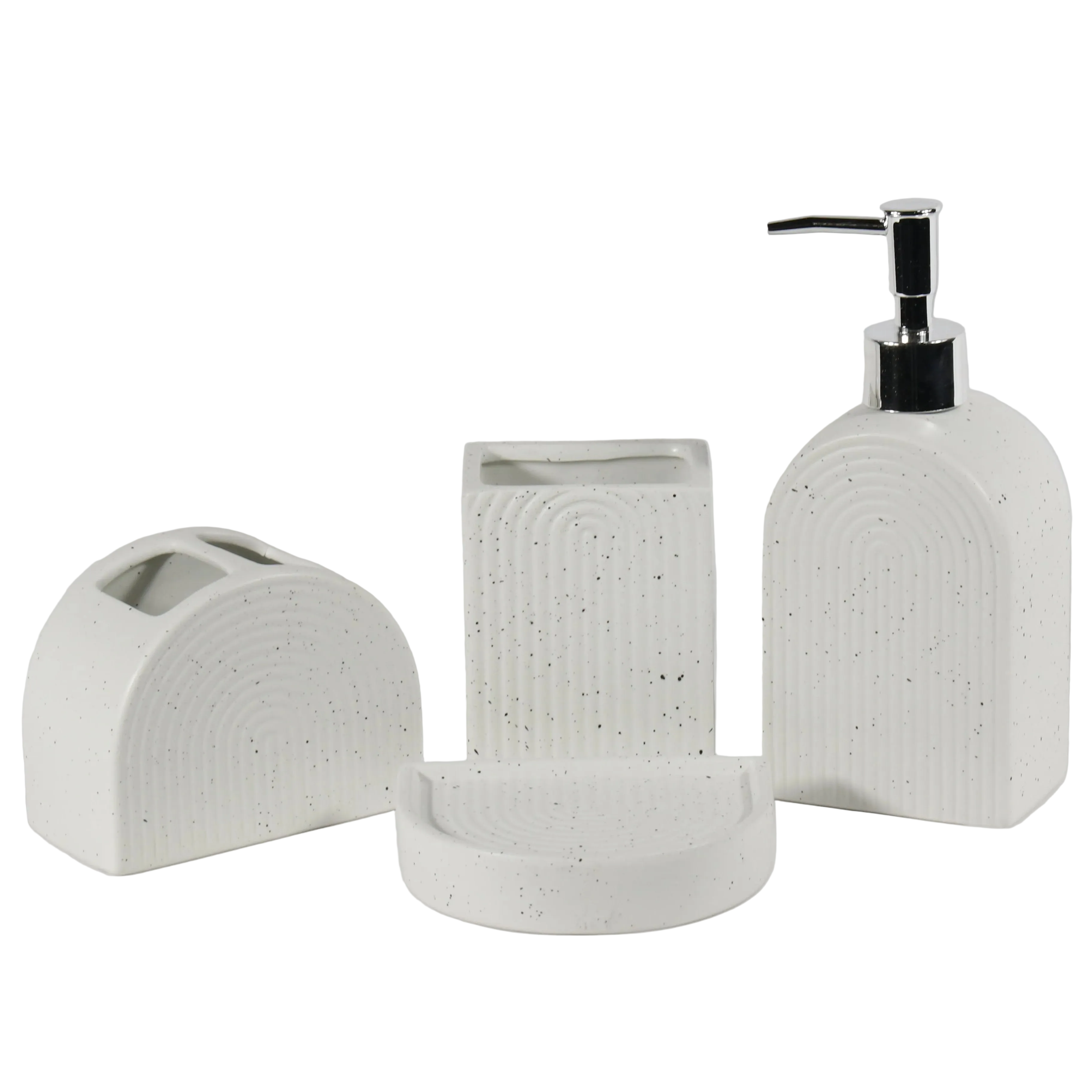 Oval shaped bathroom ceramic set