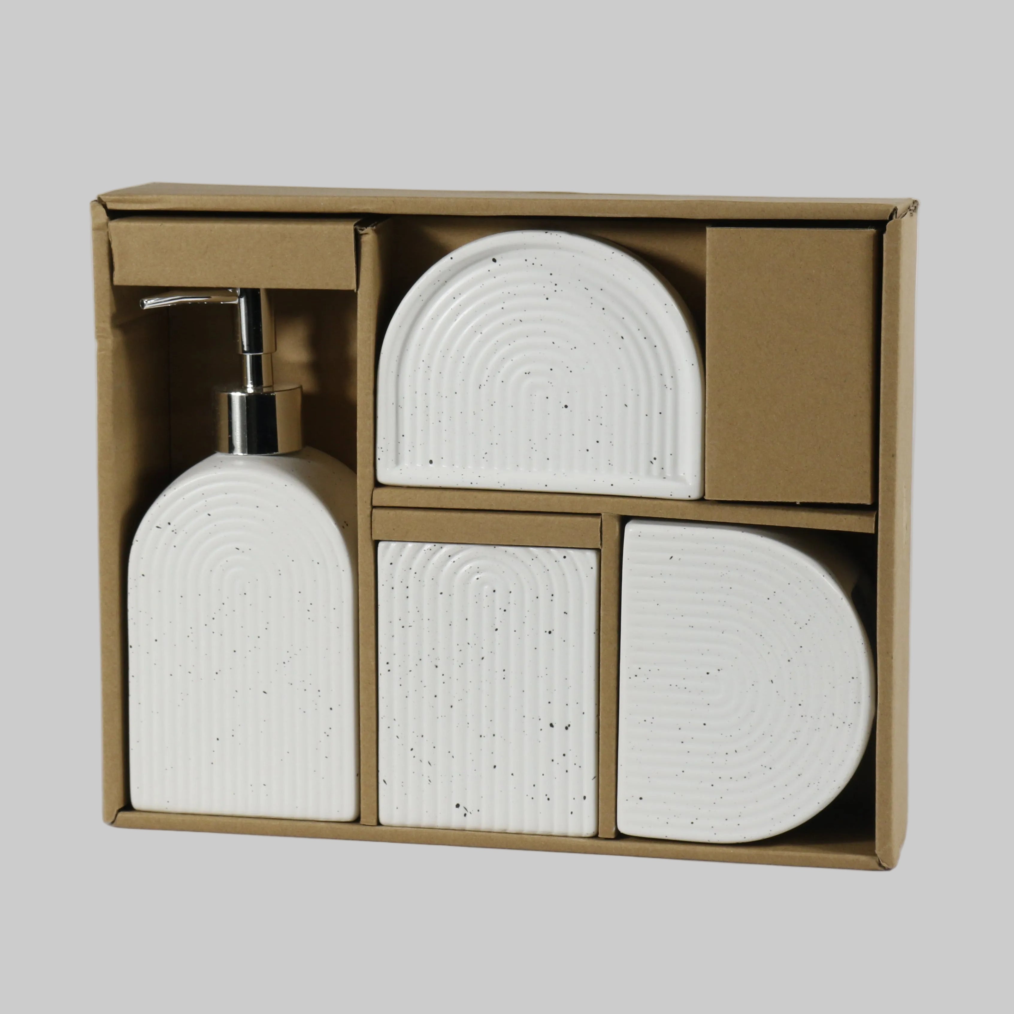 Oval shaped bathroom ceramic set