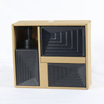 Load image into Gallery viewer, Box shaped black bathroom ceramic set
