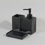 Load image into Gallery viewer, Box shaped black bathroom ceramic set
