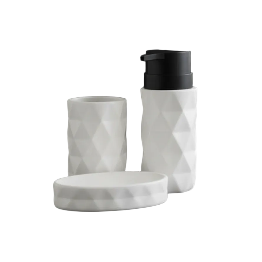 Diamond design ceramic bathroom set