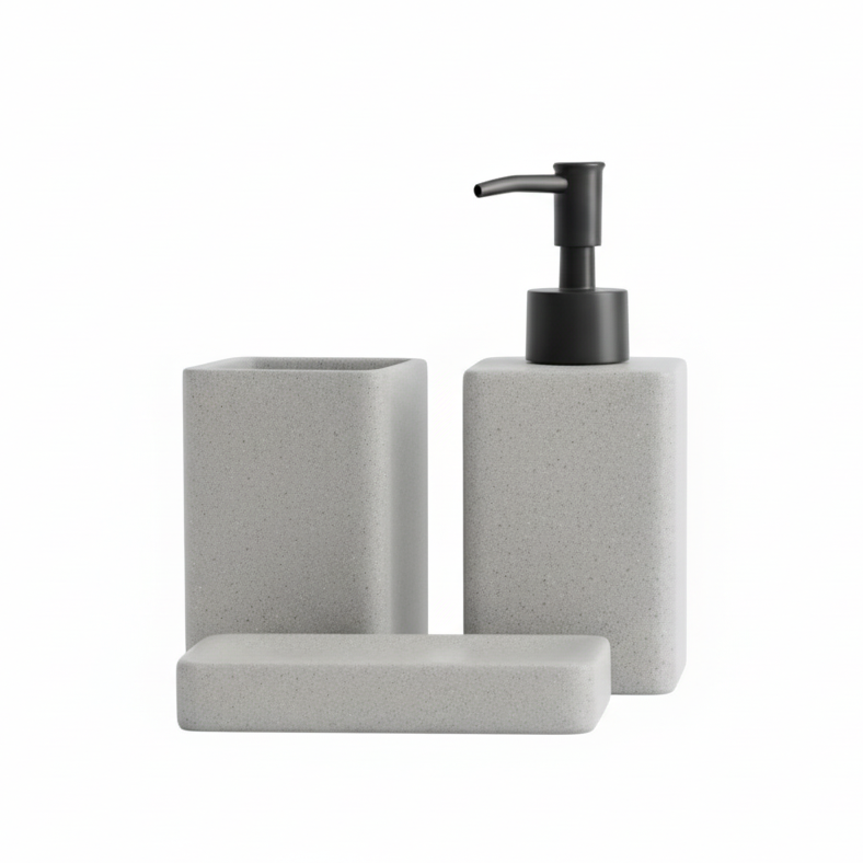 Grey bathroom ceramic set