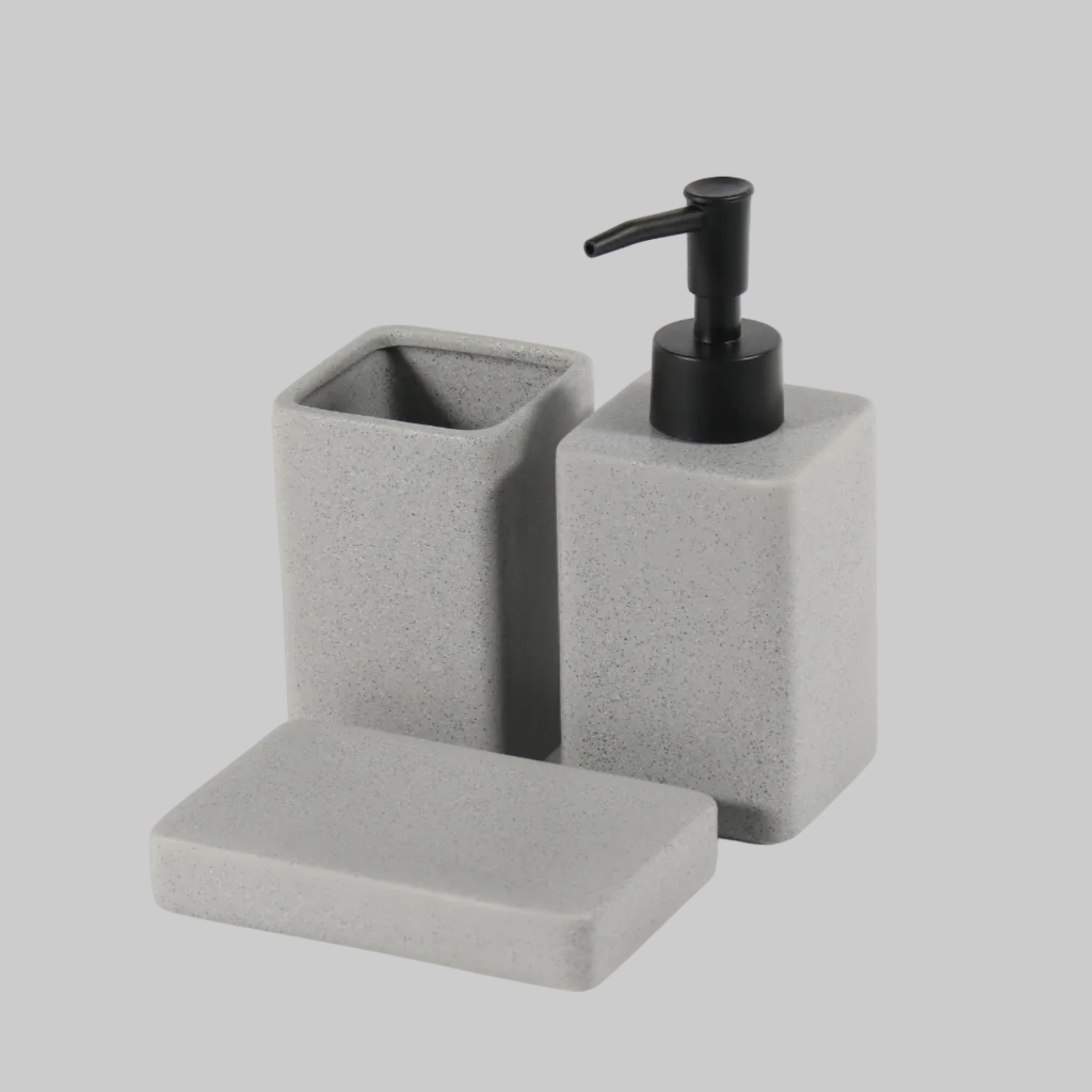 Grey bathroom ceramic set
