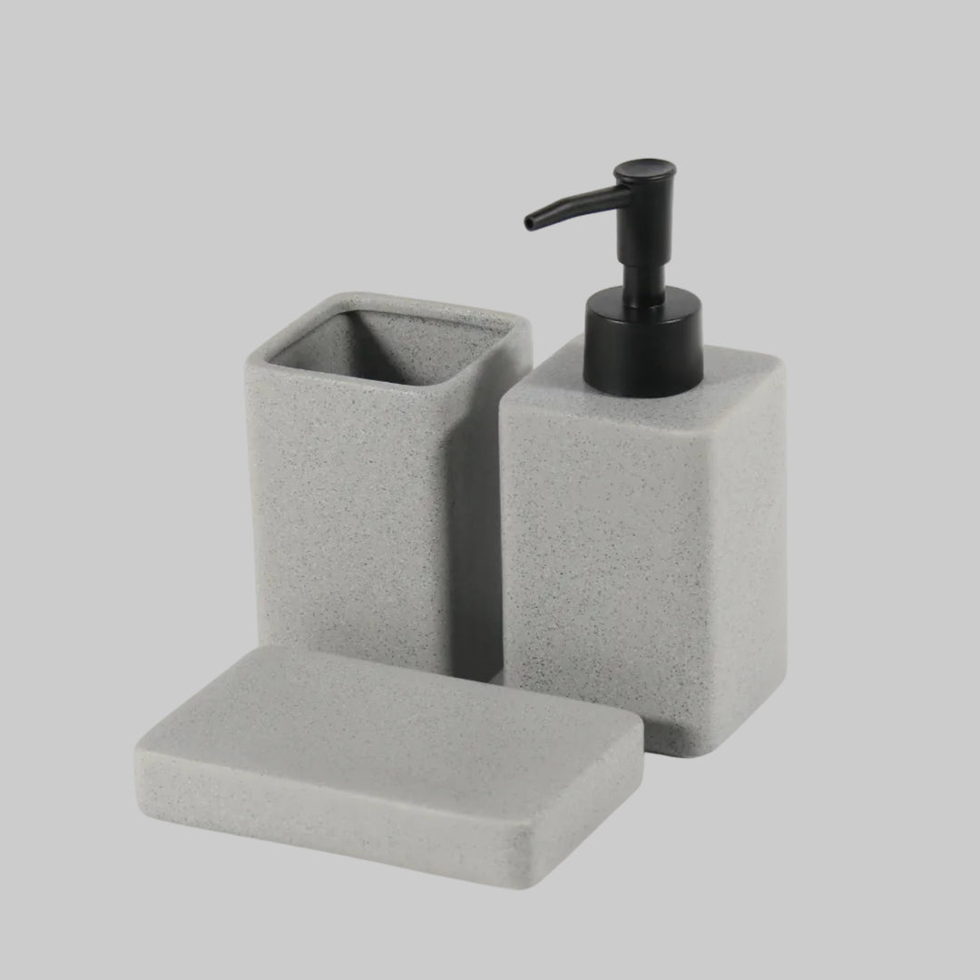 Grey bathroom ceramic set