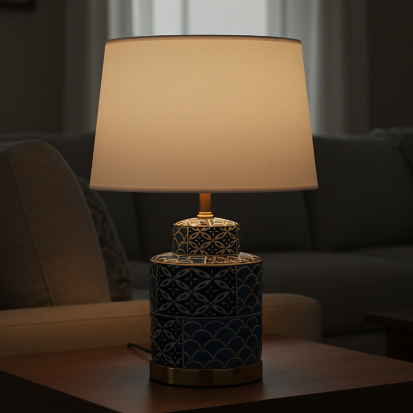 Table lamp blue design