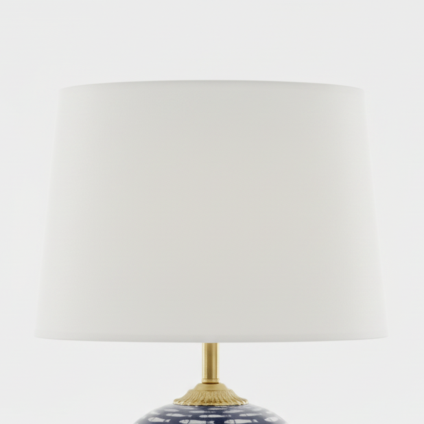 Blue table lamp with fish design