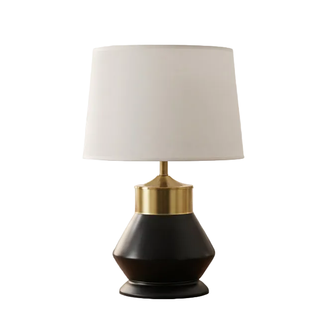 Black and gold table lamp