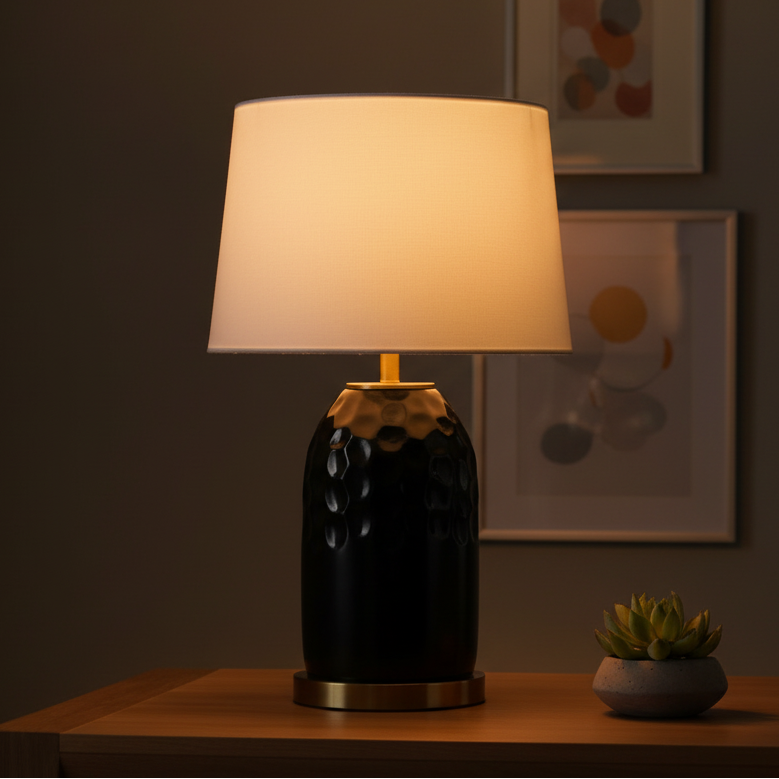 black and gold table lamp