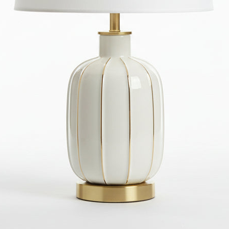 White and gold table lamp