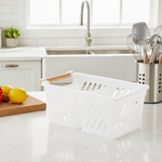 Load image into Gallery viewer, 2 Compartment Storage Box With Wooden Handle
