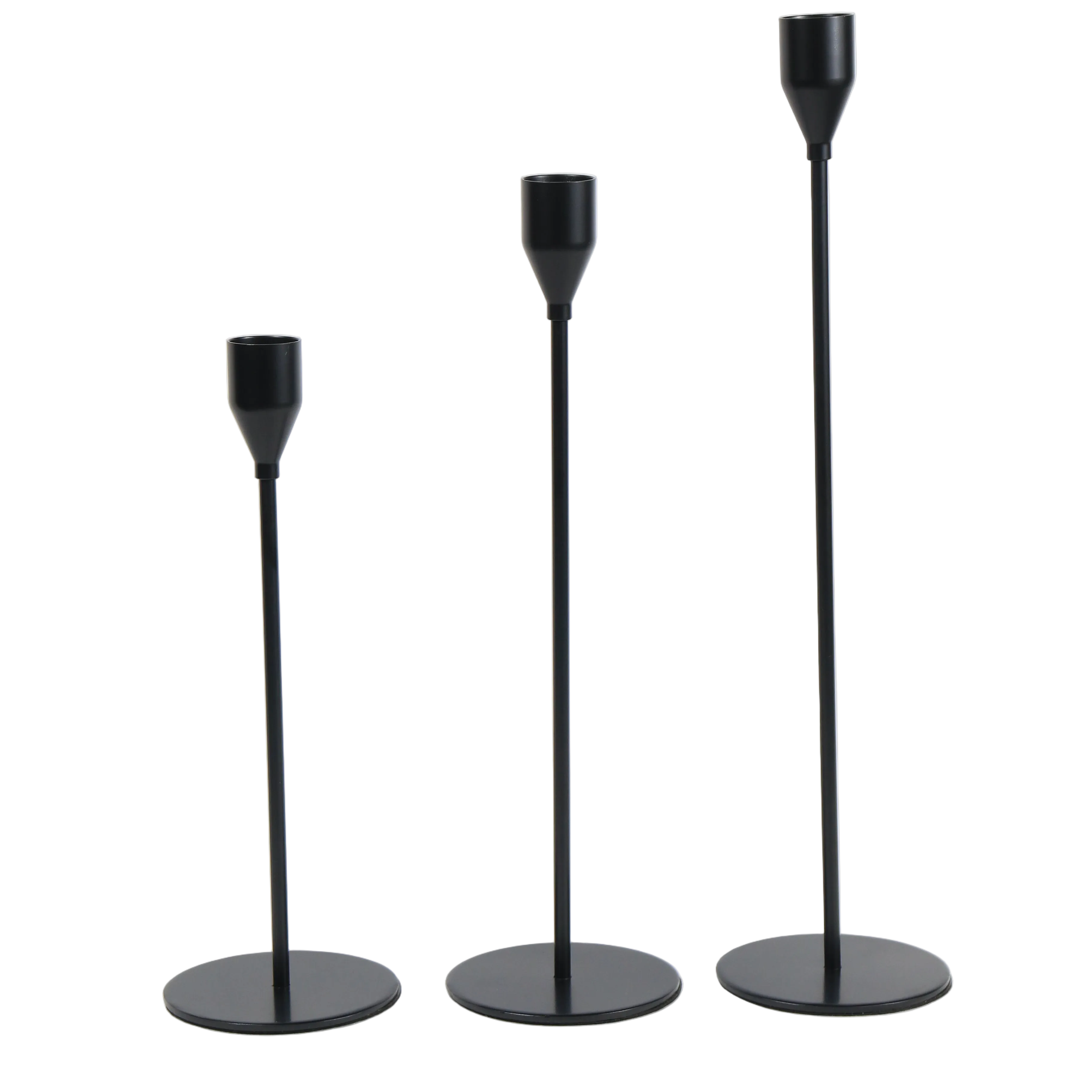Black Taper Candle Holder 3Pc Set