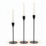 Load image into Gallery viewer, Black Taper Candle Holder 3Pc Set
