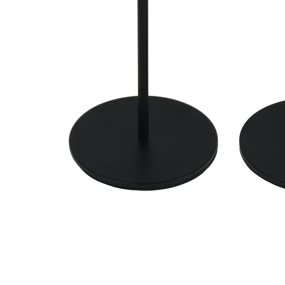 Gold Top Black Taper Candle Holder Set