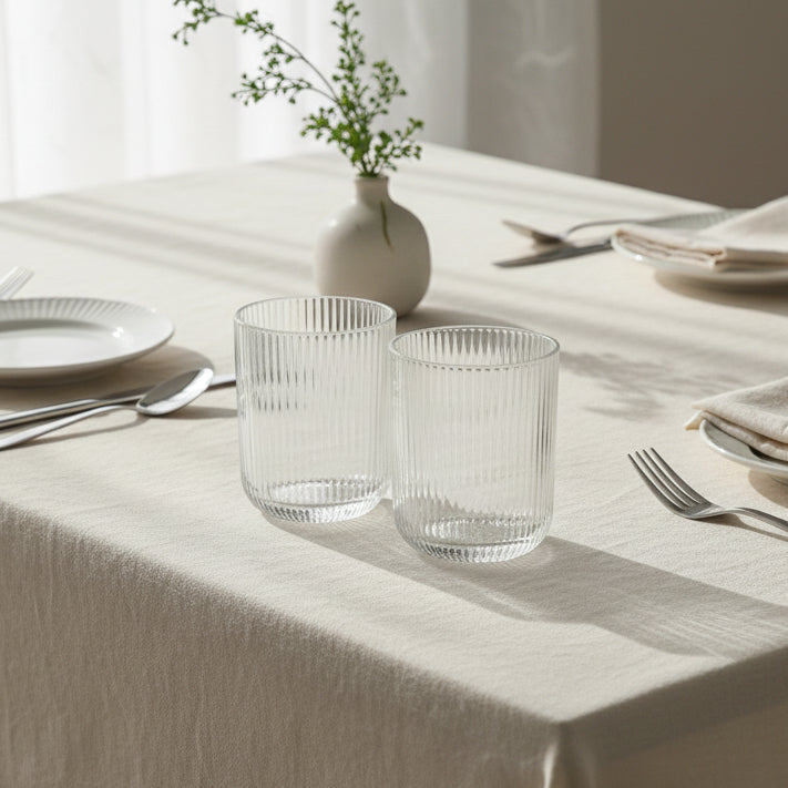 Striped Short Drinking Glass