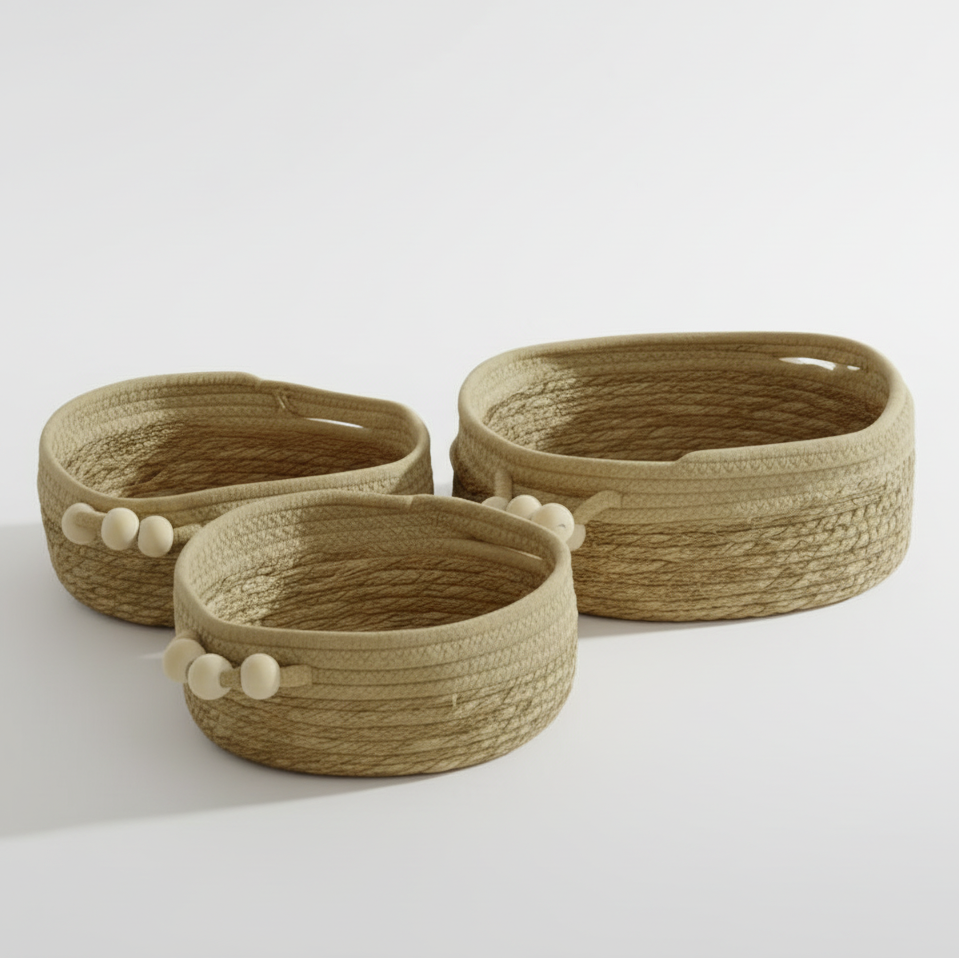 Natural Storage Basket With Handles